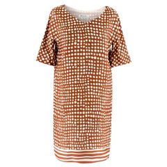 Loro Piana Brown 
White Polka Dot Dress 38 S