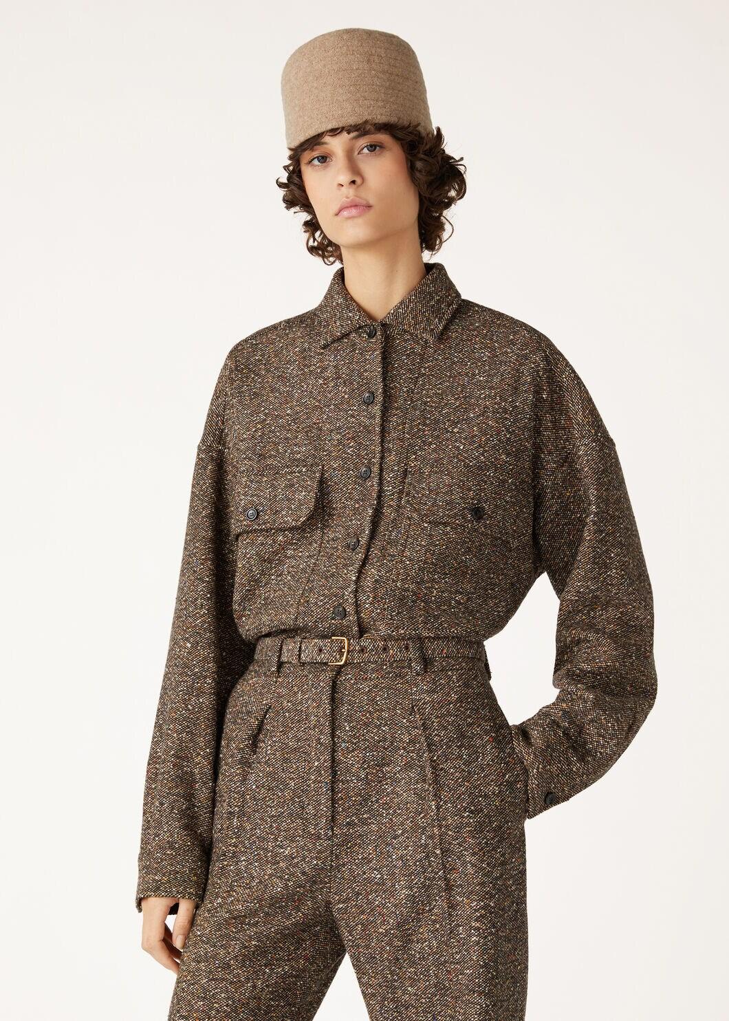 LORO PIANA mezcla de lana marrón 2024 JENNA OVERSHIRT Chaqueta 38 XS en venta 2
