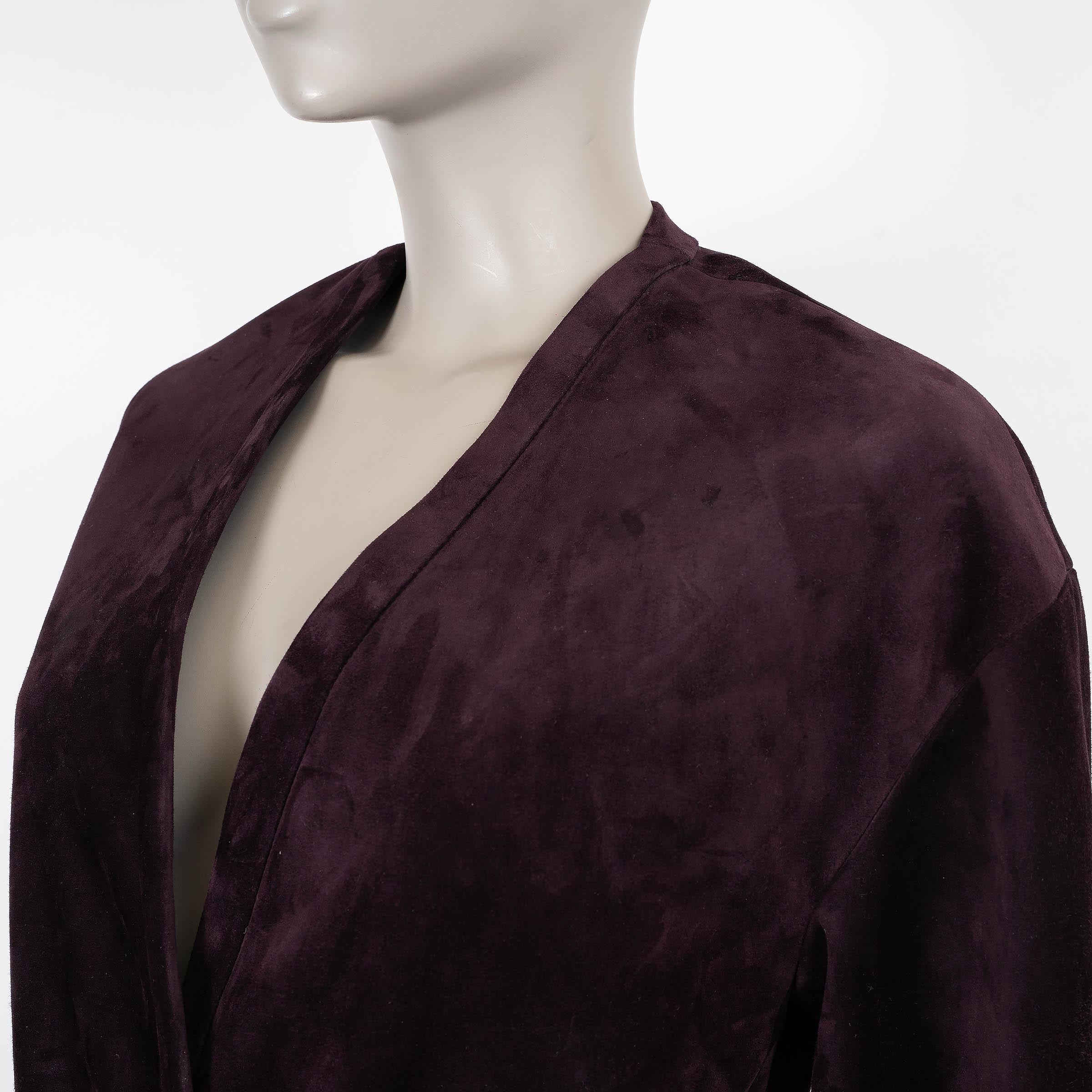 Women's LORO PIANA burgundy 2024 PETER BELTED SUEDE Coat Jacket 40 S For Sale