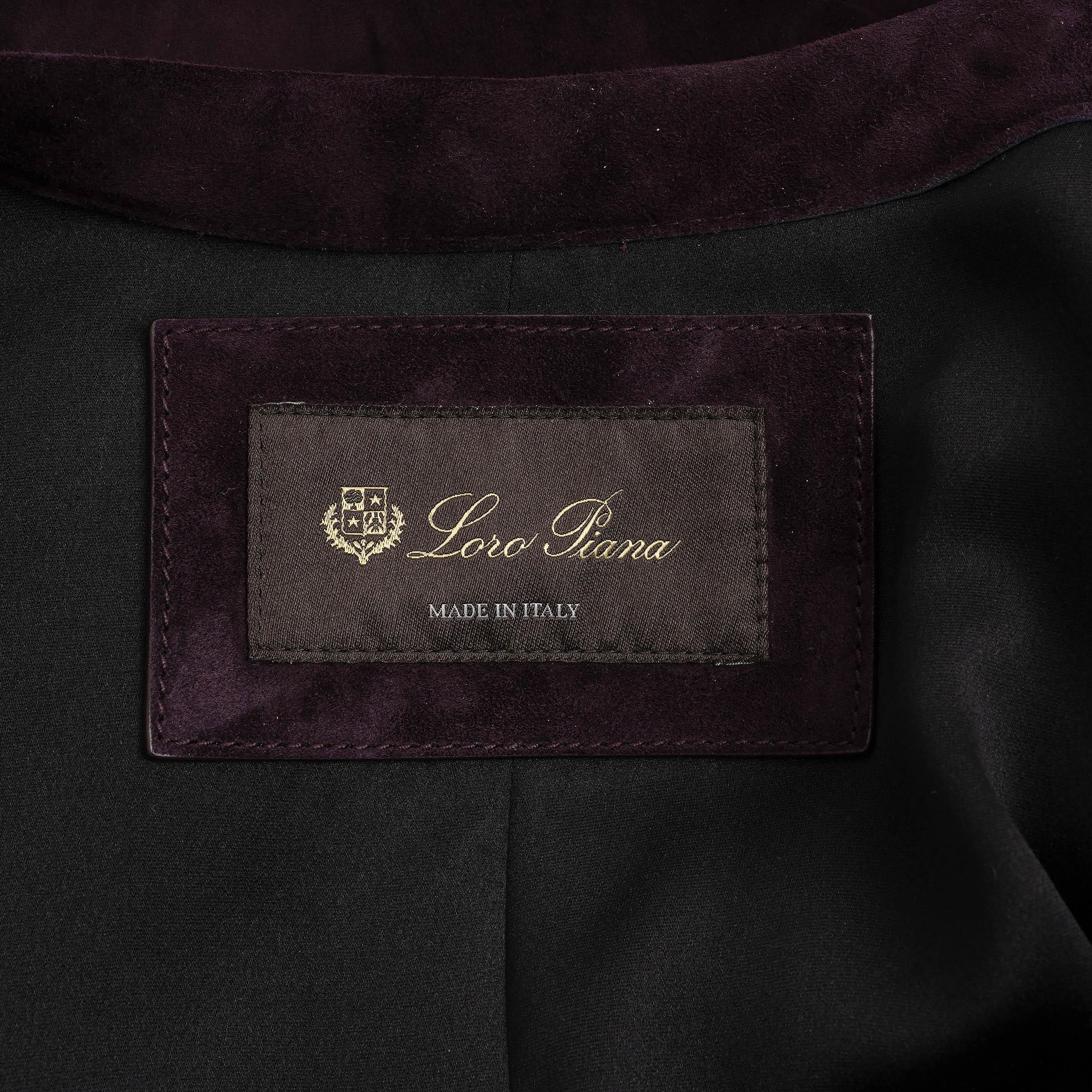 LORO PIANA burgundy 2024 PETER BELTED SUEDE Coat Jacket 40 S For Sale 2