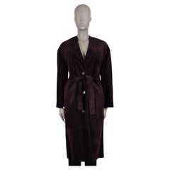 LORO PIANA burgundy 2024 PETER BELTED SUEDE Coat Jacket 40 S