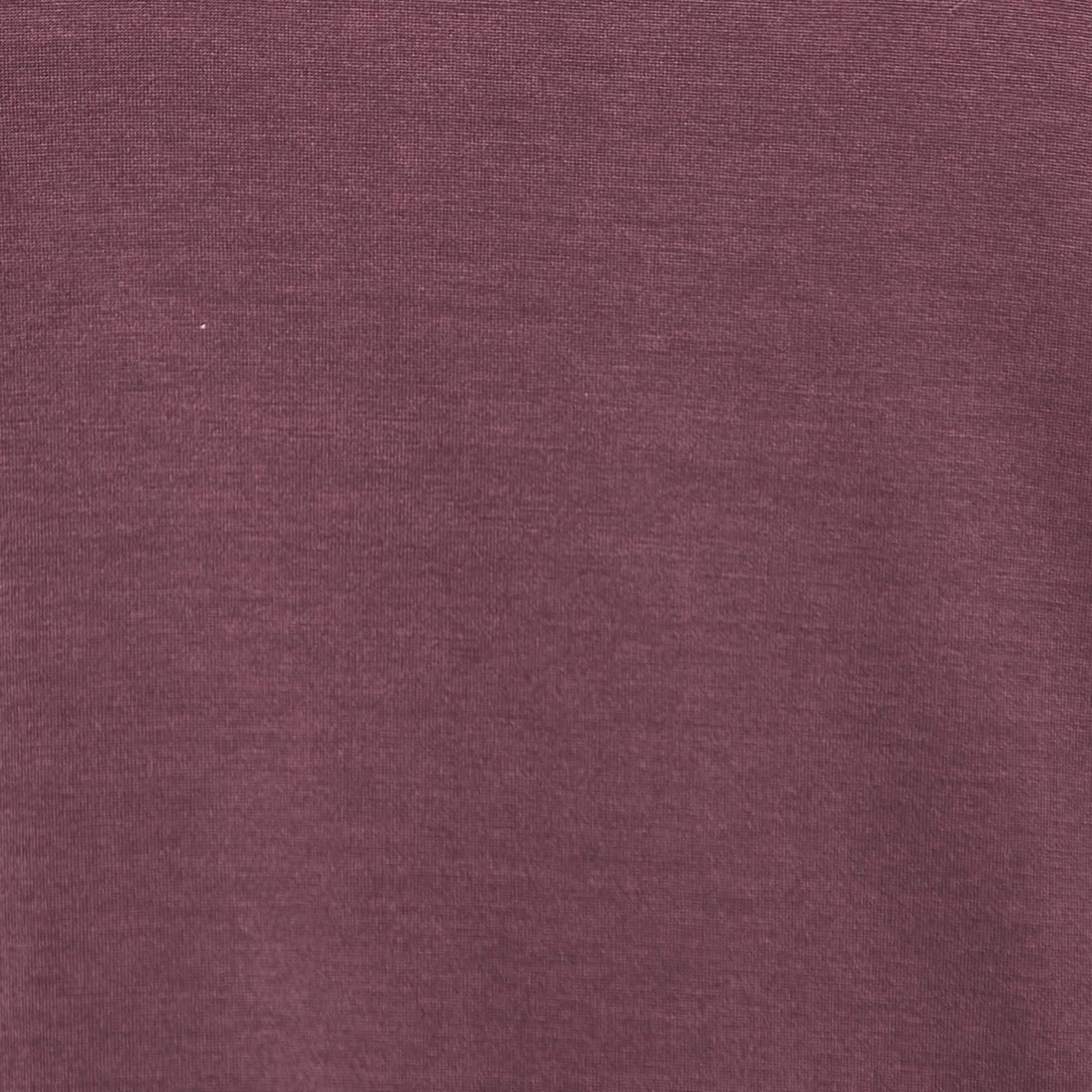 Loro Piana Burgundy Cotton Crew Neck T-Shirt M 1