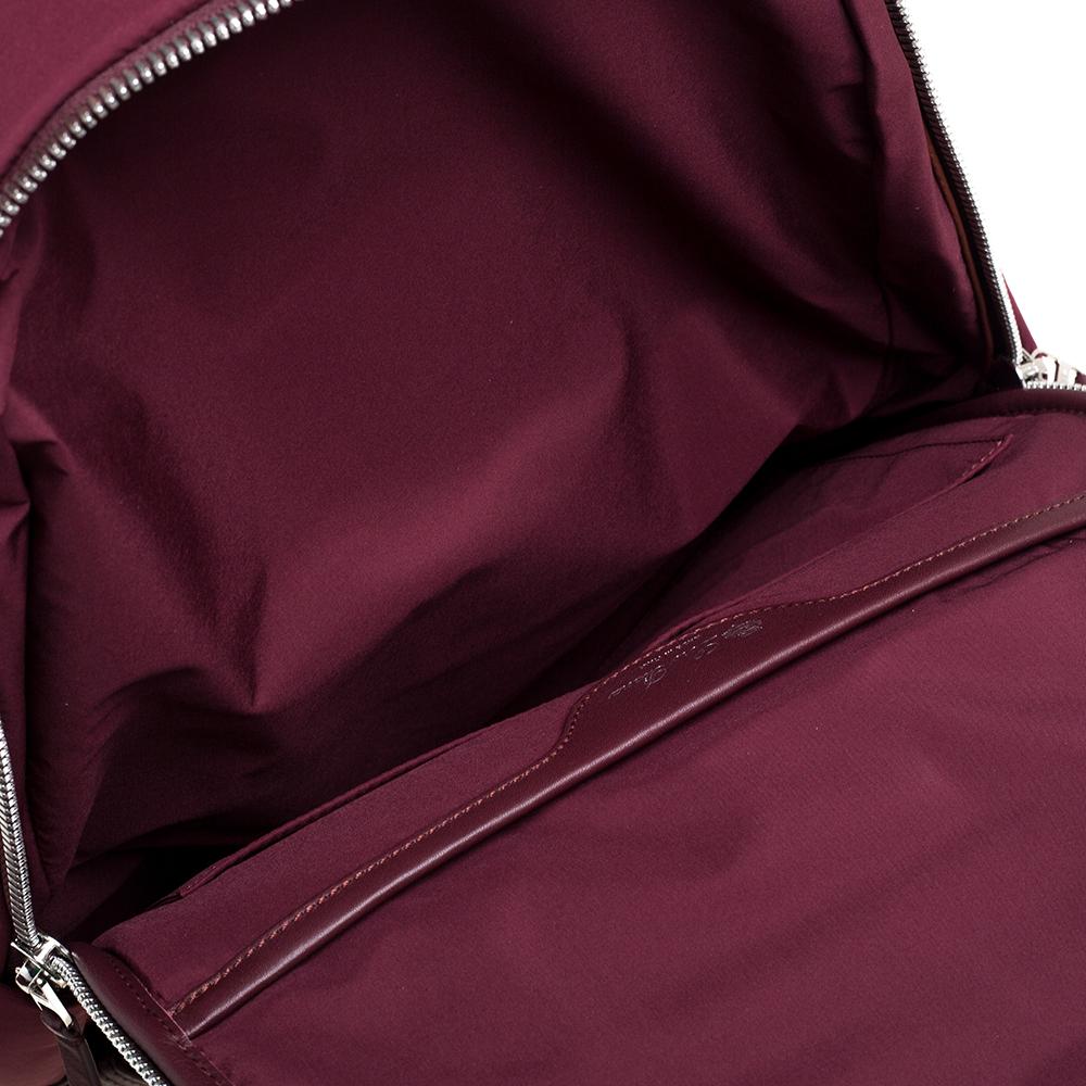 Mochila Voyager City de Loro Piana en tejido y piel burdeos 5