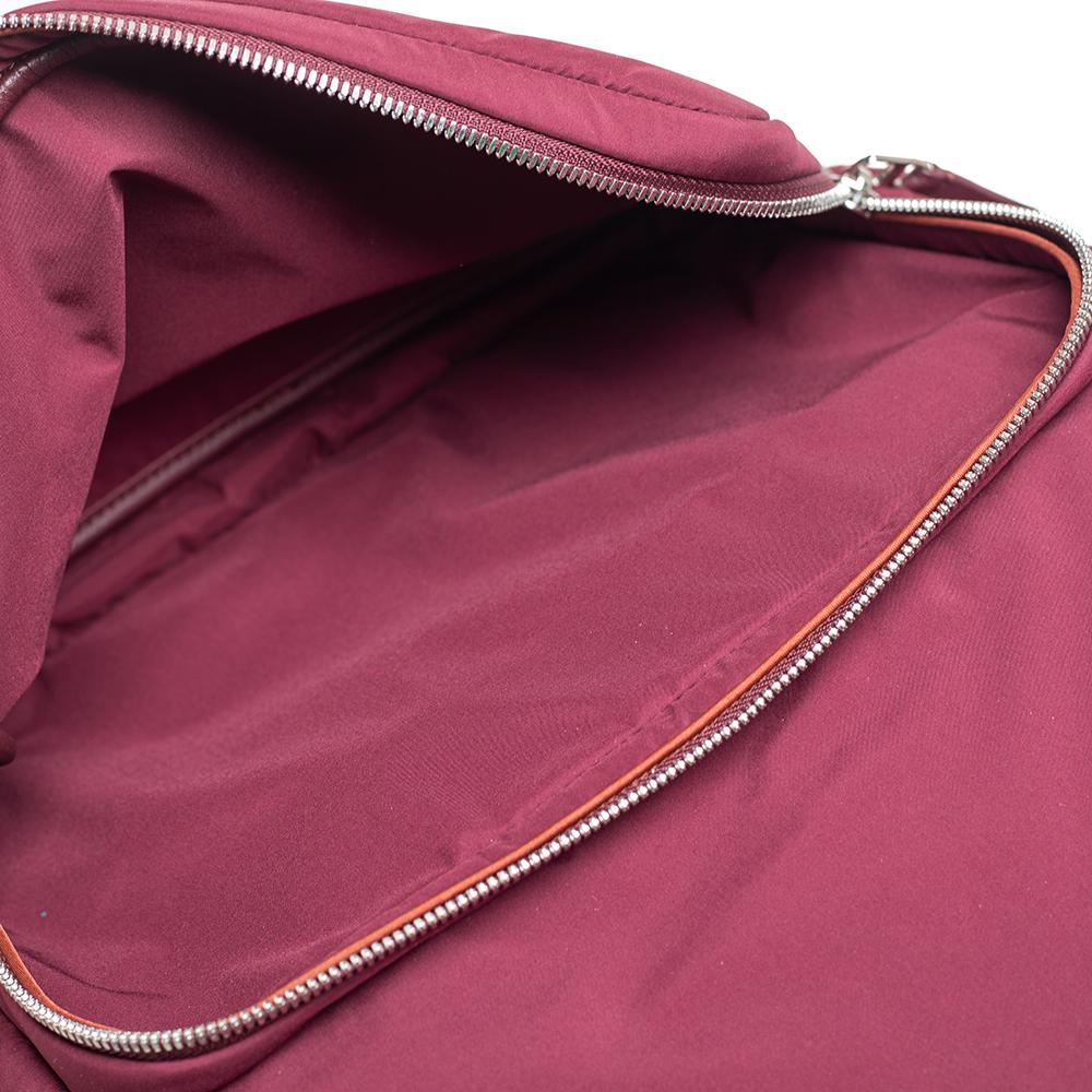 Mochila Voyager City de Loro Piana en tejido y piel burdeos 6
