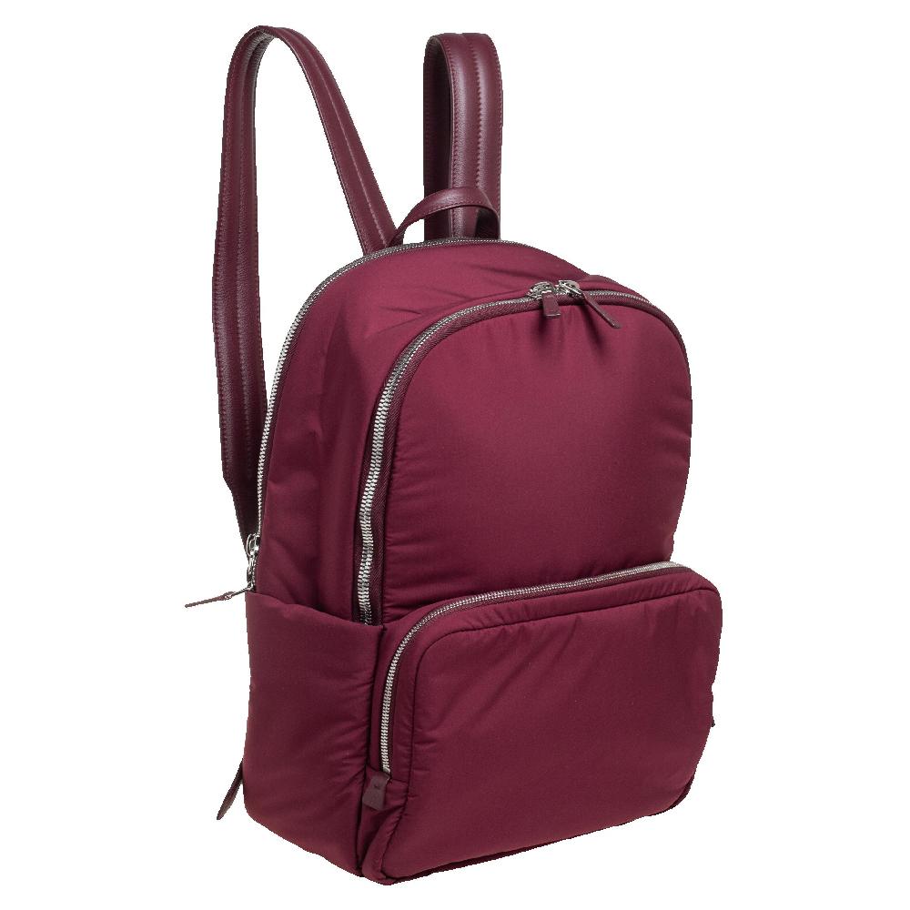 Mochila Voyager City de Loro Piana en tejido y piel burdeos Negro