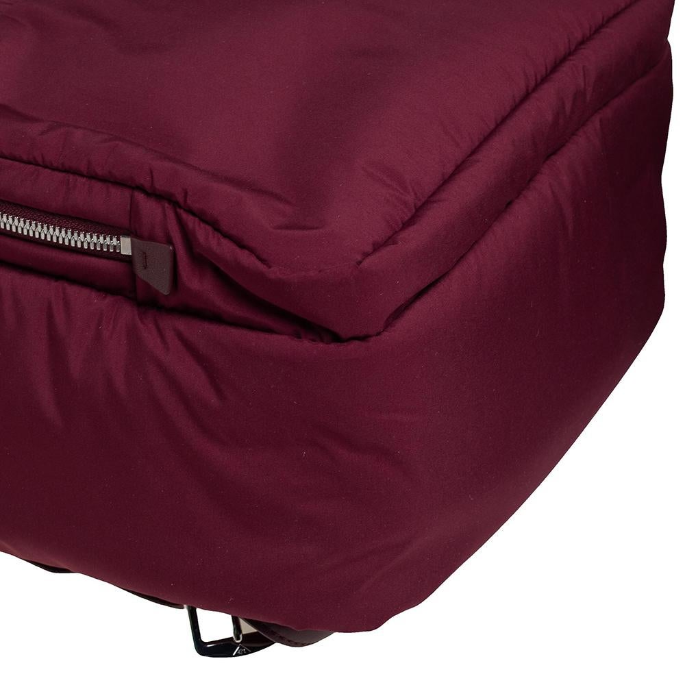 Mochila Voyager City de Loro Piana en tejido y piel burdeos 4