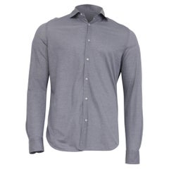 Chemise à col boutonné et manches longues Loro Piana en coton gris