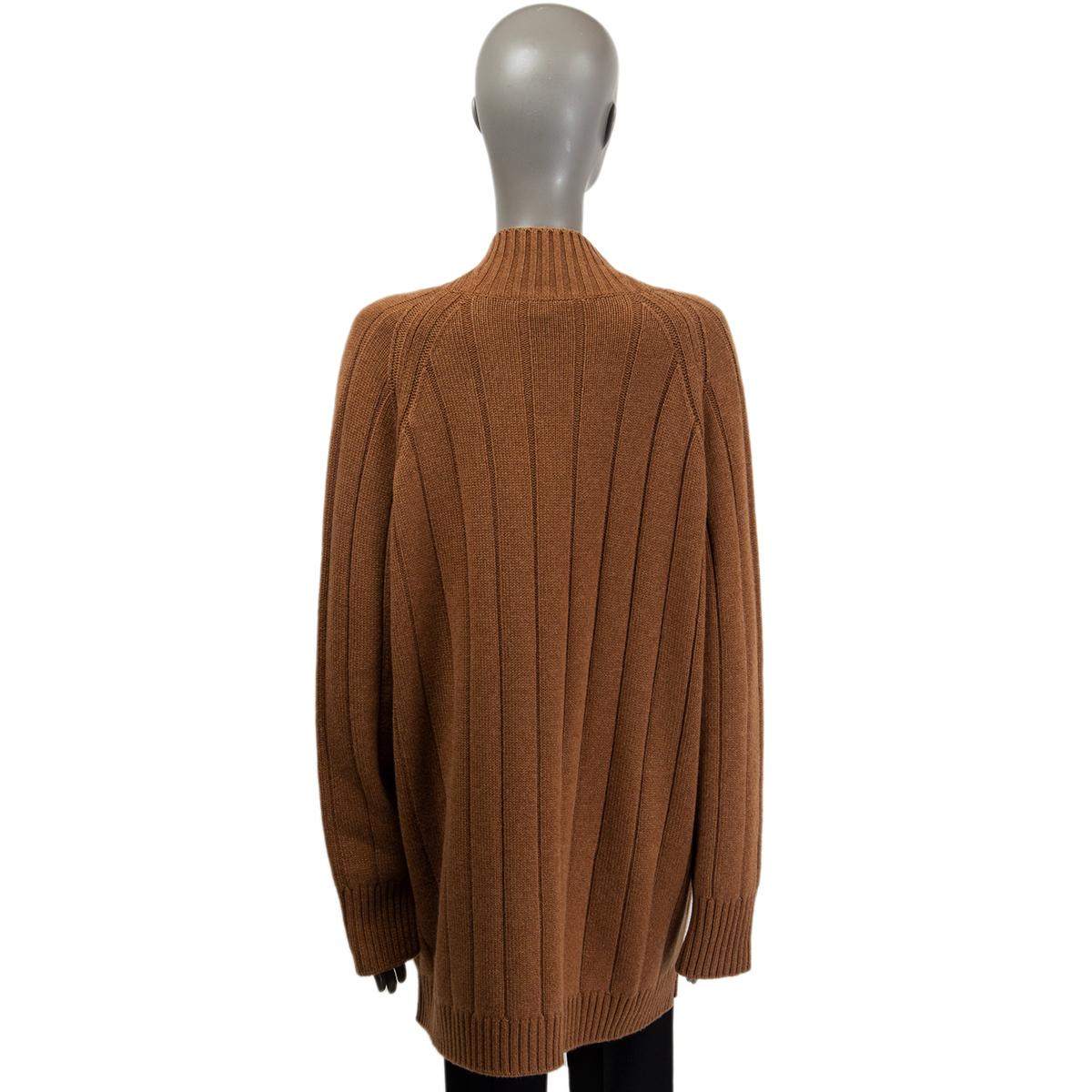 Brown LORO PIANA  camel brown cashmere 2021 DUCA D'AOSTA OVERSIZED Cardigan Sweater XL For Sale