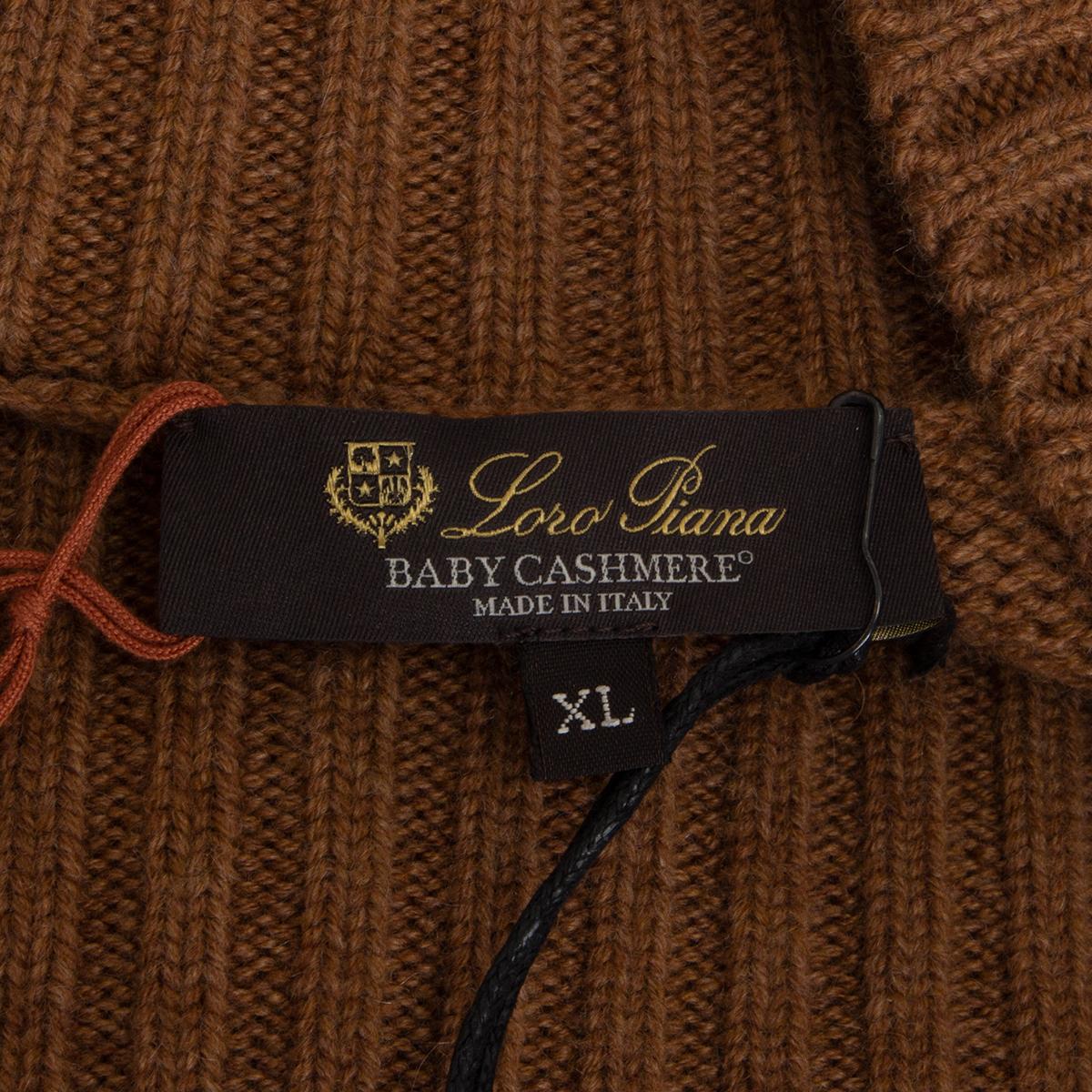 Women's LORO PIANA  camel brown cashmere 2021 DUCA D'AOSTA OVERSIZED Cardigan Sweater XL For Sale