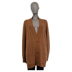 LORO PIANA  camel brown cashmere 2021 DUCA D'AOSTA OVERSIZED Cardigan Sweater XL