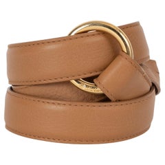 LORO PIANA Kamelbrauner Ledergürtel SKINNY 80