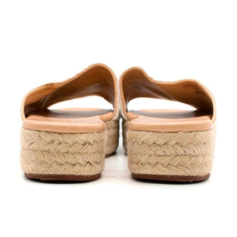Loro Piana canvas platform sandals US 8 For Sale at 1stdibs