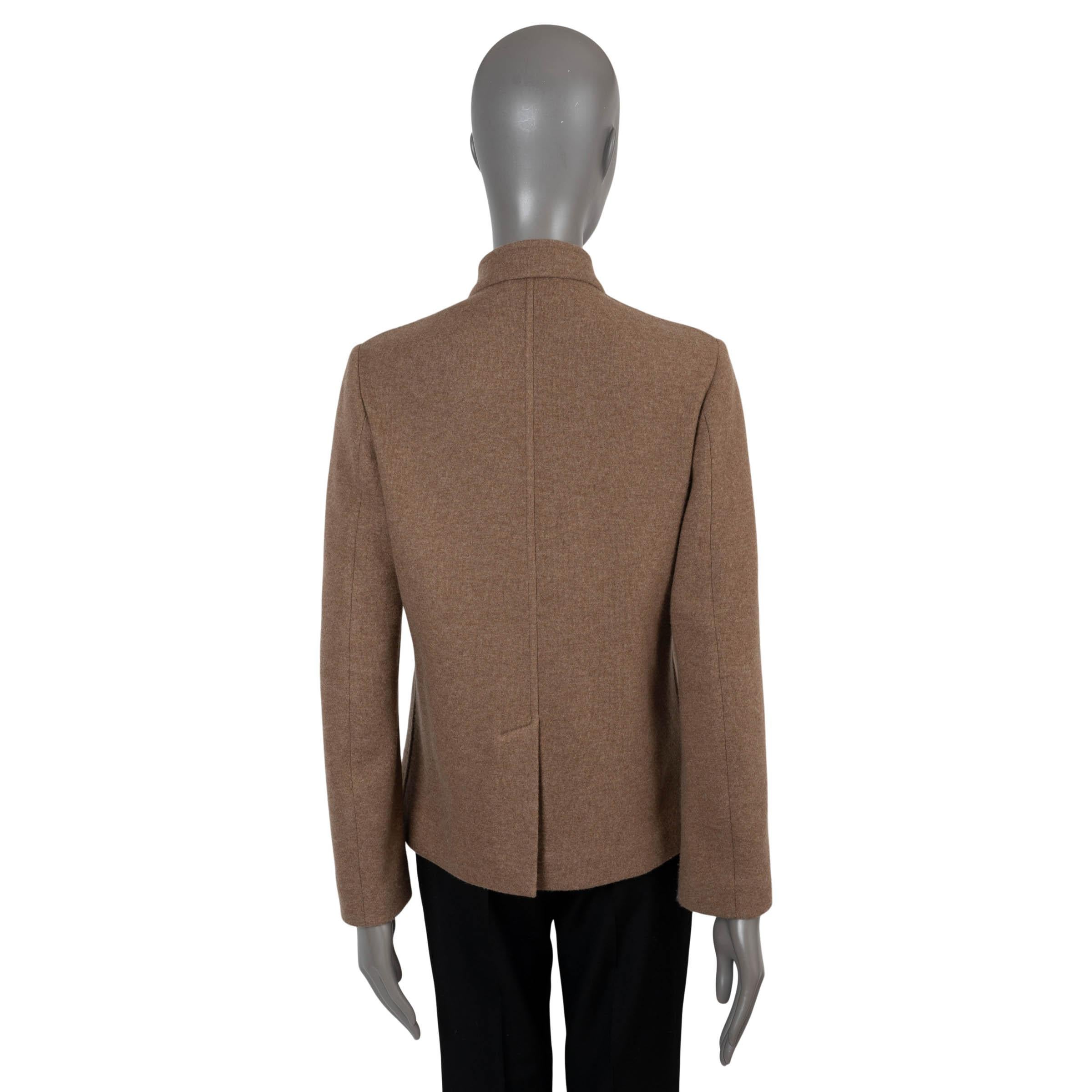Brown LORO PIANA Caramel Cafe brown cashmere 2024 MINI SPAGNA Jacket 44 L