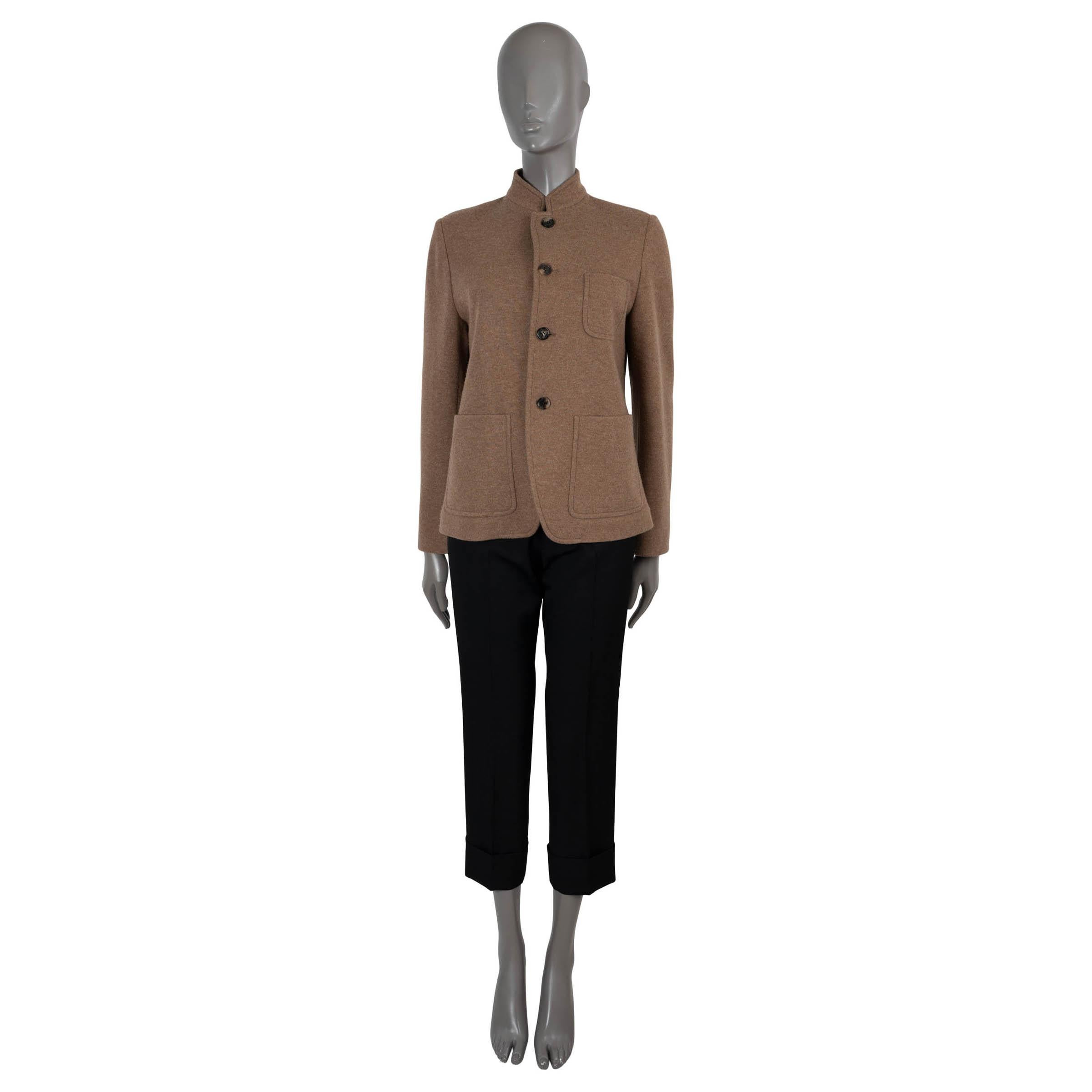 LORO PIANA Caramel Cafe brown cashmere 2024 MINI SPAGNA Jacket 44 L In Excellent Condition In Zürich, CH