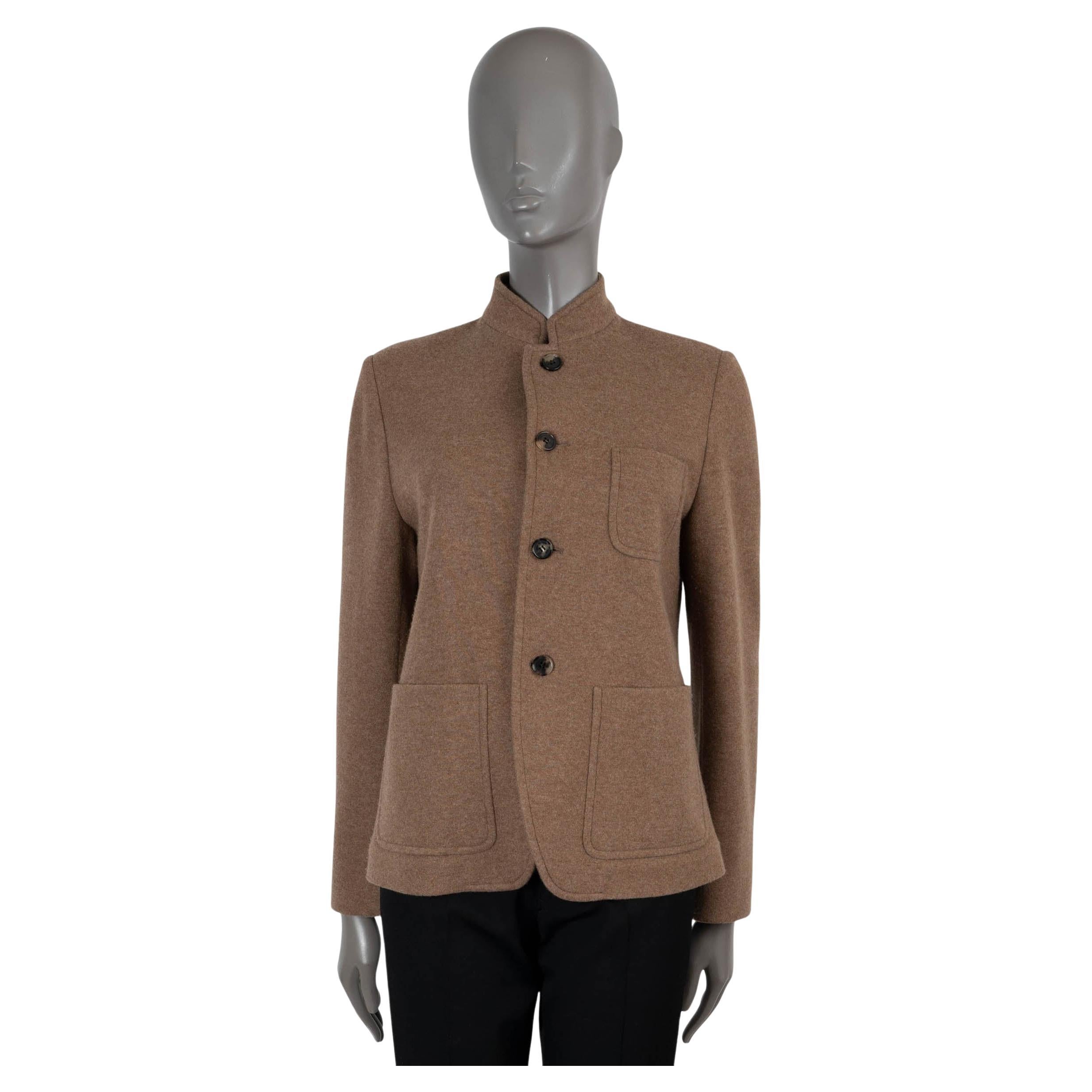 LORO PIANA Caramel Cafe brown cashmere 2024 MINI SPAGNA Jacket 44 L