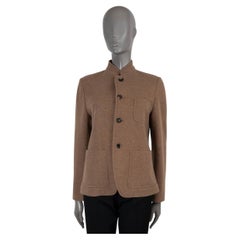 LORO PIANA Caramel Cafe brown cashmere 2024 MINI SPAGNA Jacket 44 L