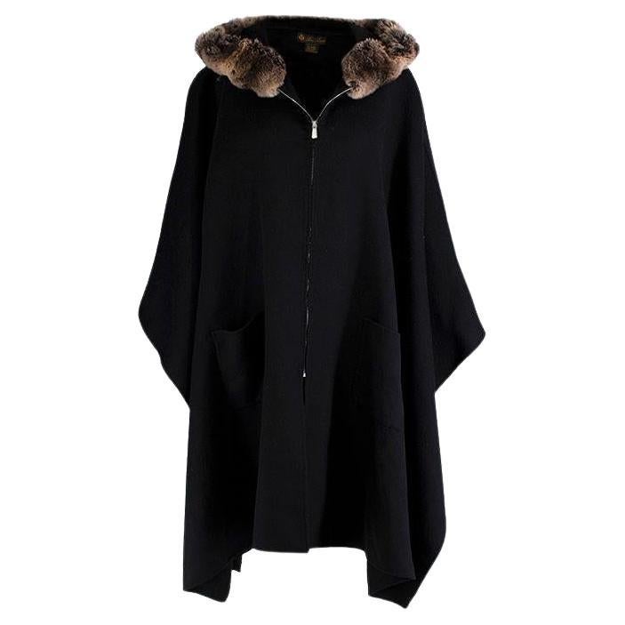 Loro Piana cashmere cape with chinchilla fur