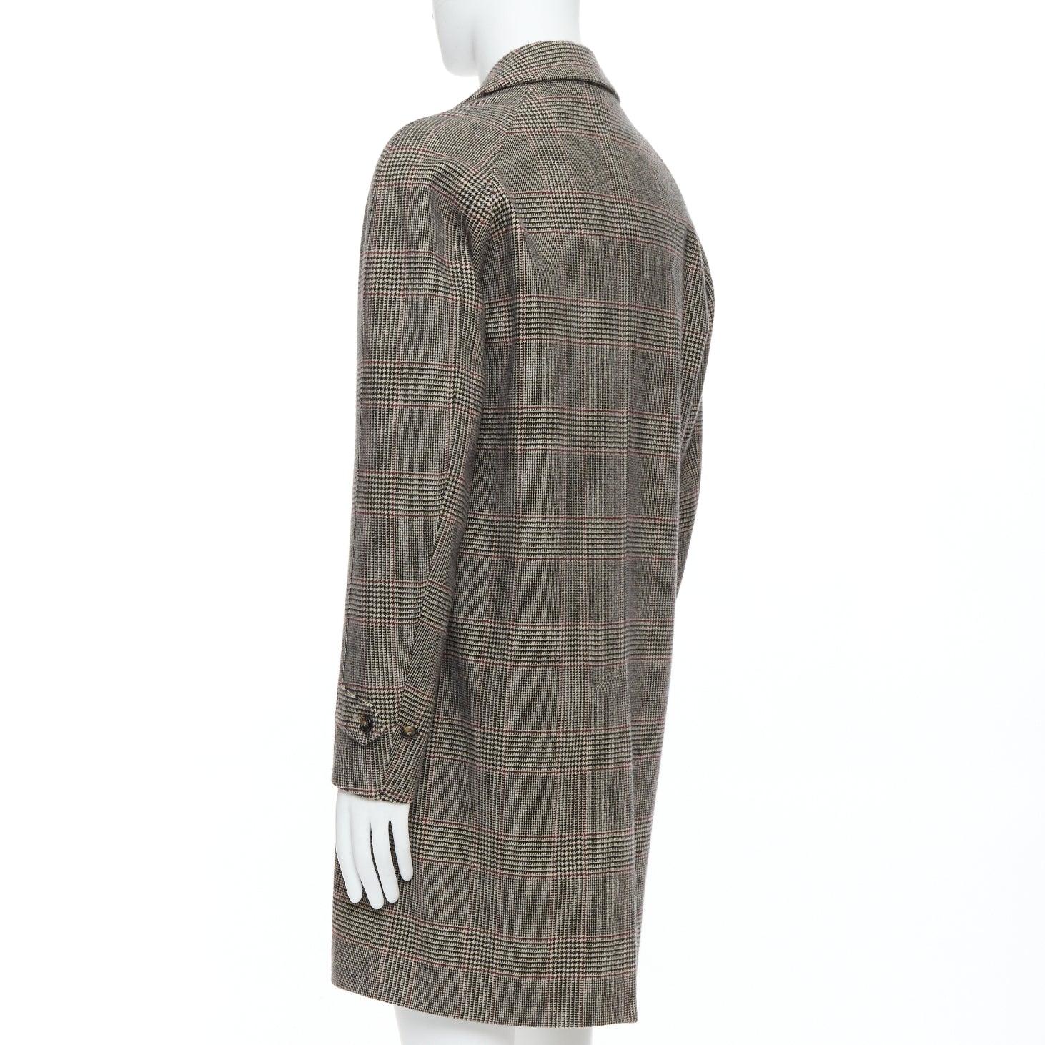 LORO PIANA Cashmere Green Storm System beige herringbone long coat M For Sale 1