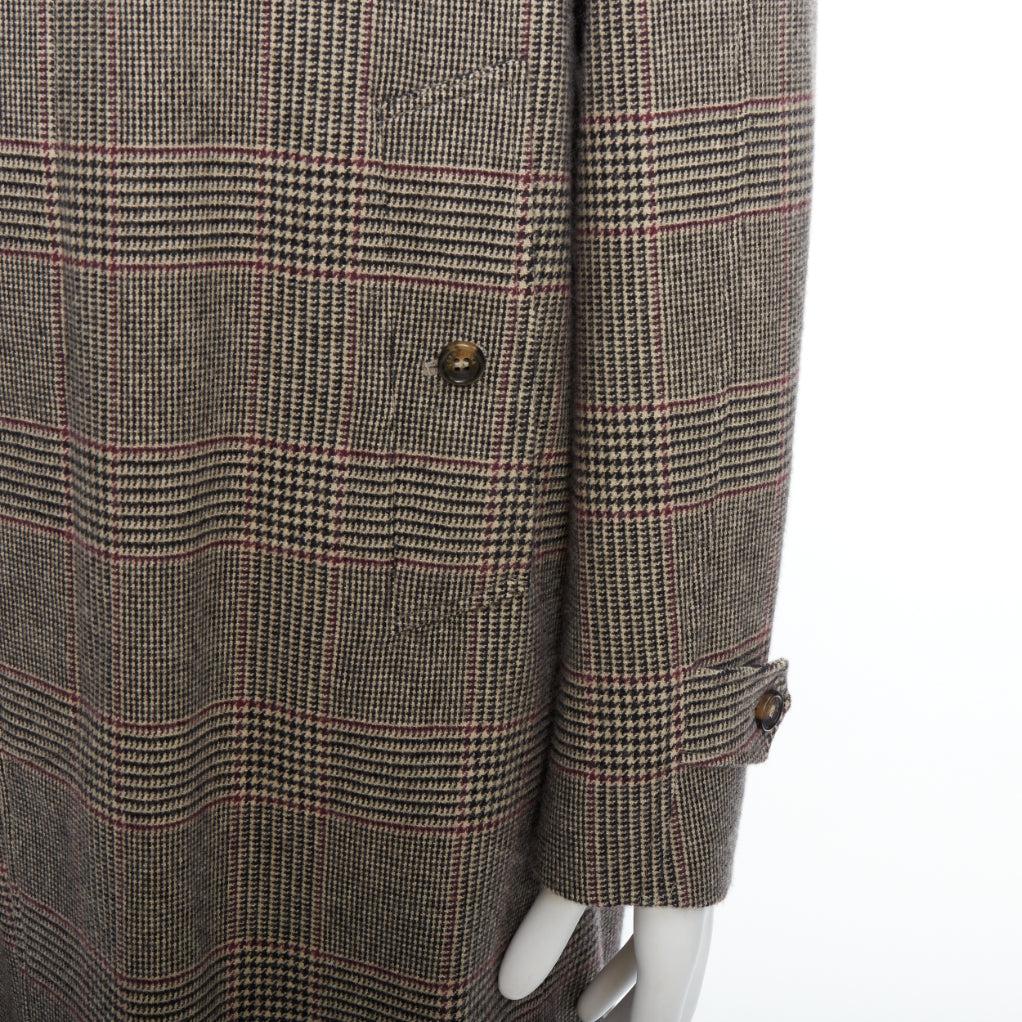 LORO PIANA Cashmere Green Storm System beige herringbone long coat M For Sale 2