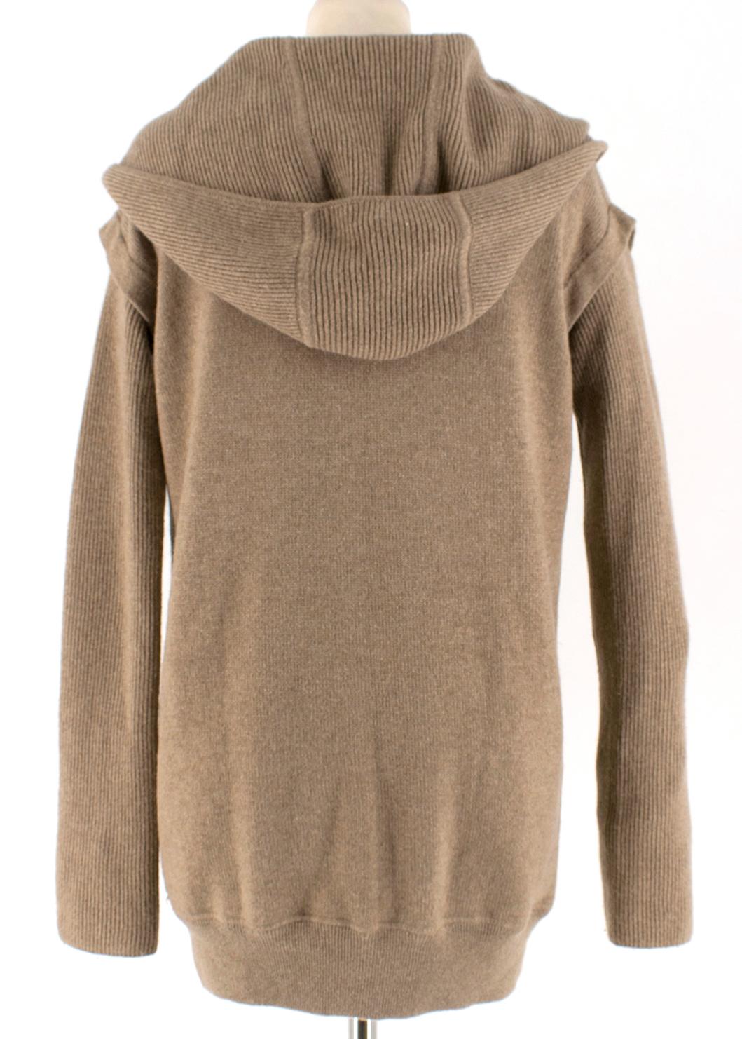 Brown Loro Piana Cashmere Hooded Sweater S