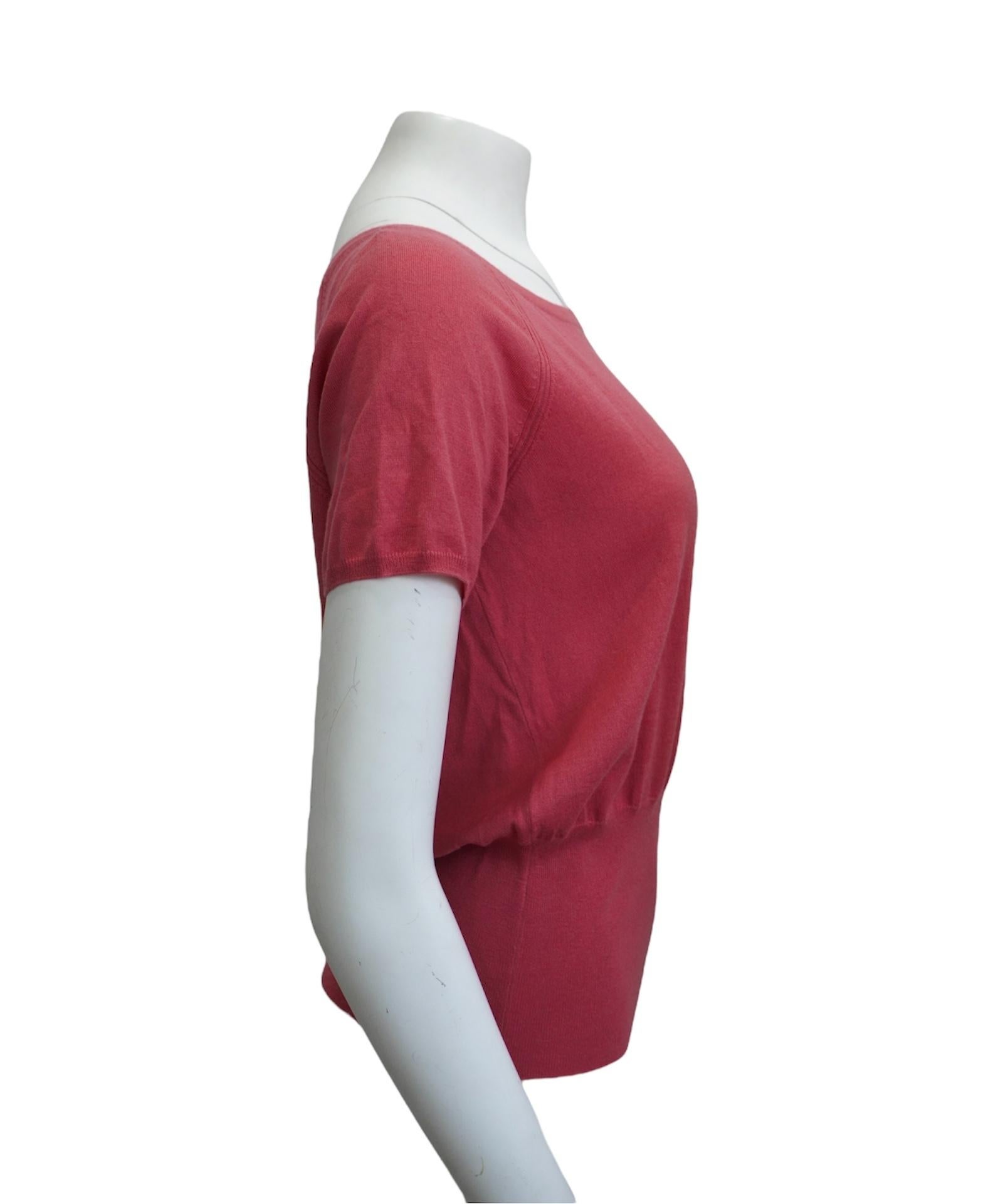 Loro Piana Cashmere Pink Blouse In Excellent Condition For Sale In Beverly Hills, CA