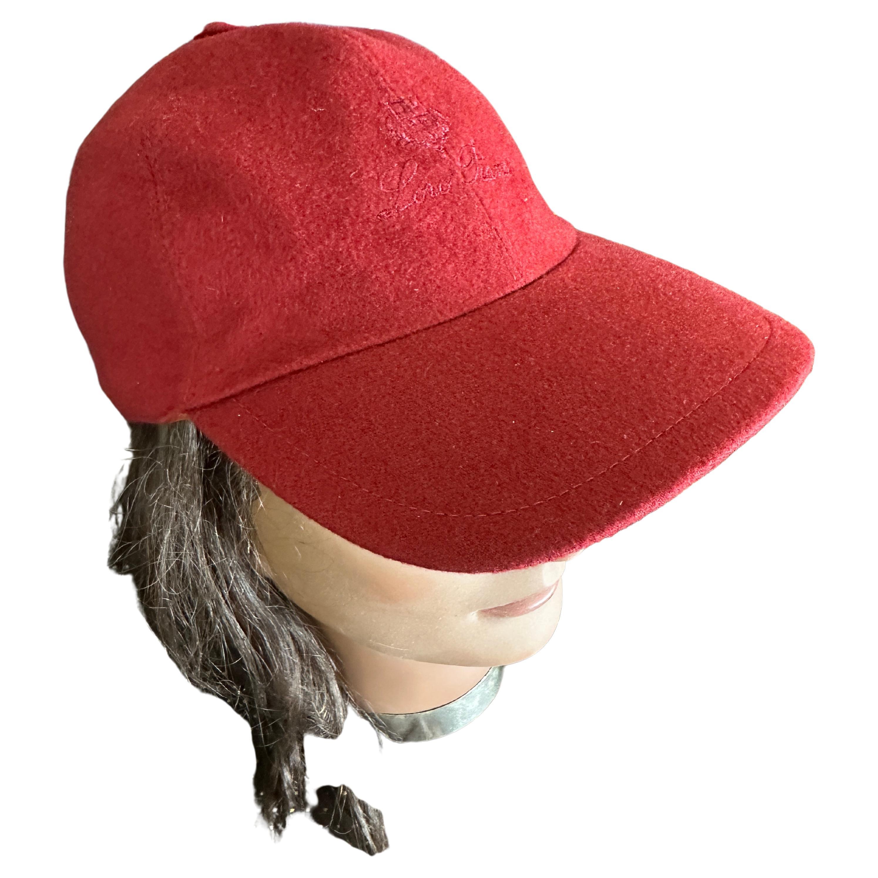 Loro Piana Cashmere Red Storm System Baseball Hat For Sale
