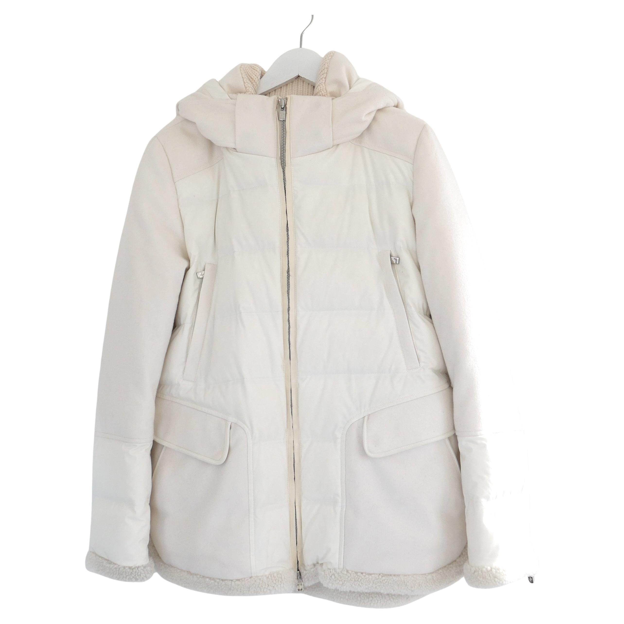 Loro Piana Kaschmir 
Shearling Mix Puffer Mantel gepolstert im Angebot