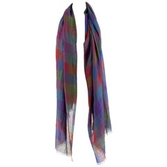 Loro Piana Cashmere & Silk-Blend Checked Shawl