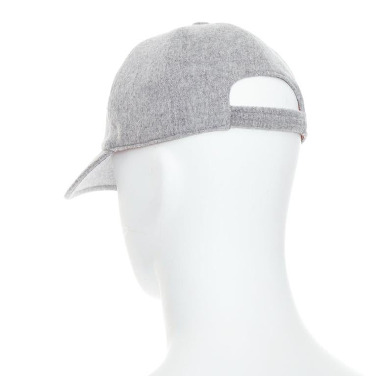 LORO PIANA Cashmere Storm System grey virgin wool cashmere cap hat L 1