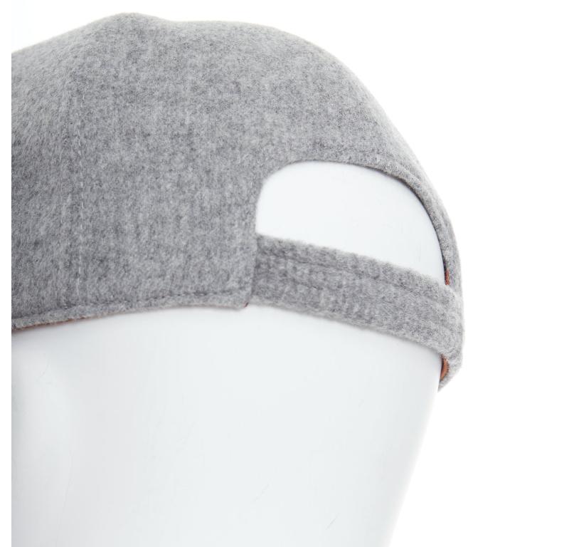 LORO PIANA Cashmere Storm System grey virgin wool cashmere cap hat L 2