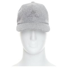 LORO PIANA Cashmere Storm System grey virgin wool cashmere cap hat L