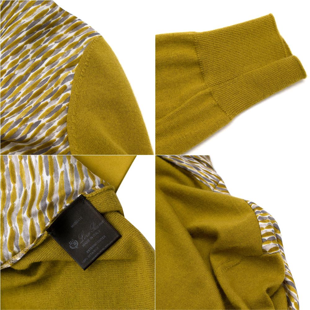 Loro Piana Chartreuse Cashmere Scarf Detail Twin-Set - Size M For Sale 2