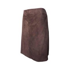 Loro Piana Chocolate Brown Suede Skirt