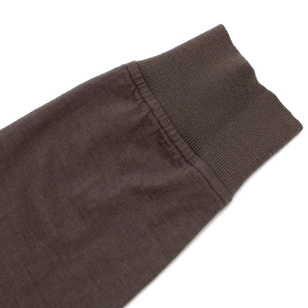 Men's Loro Piana Chocolate Cashmere Knit Polo - Size L For Sale