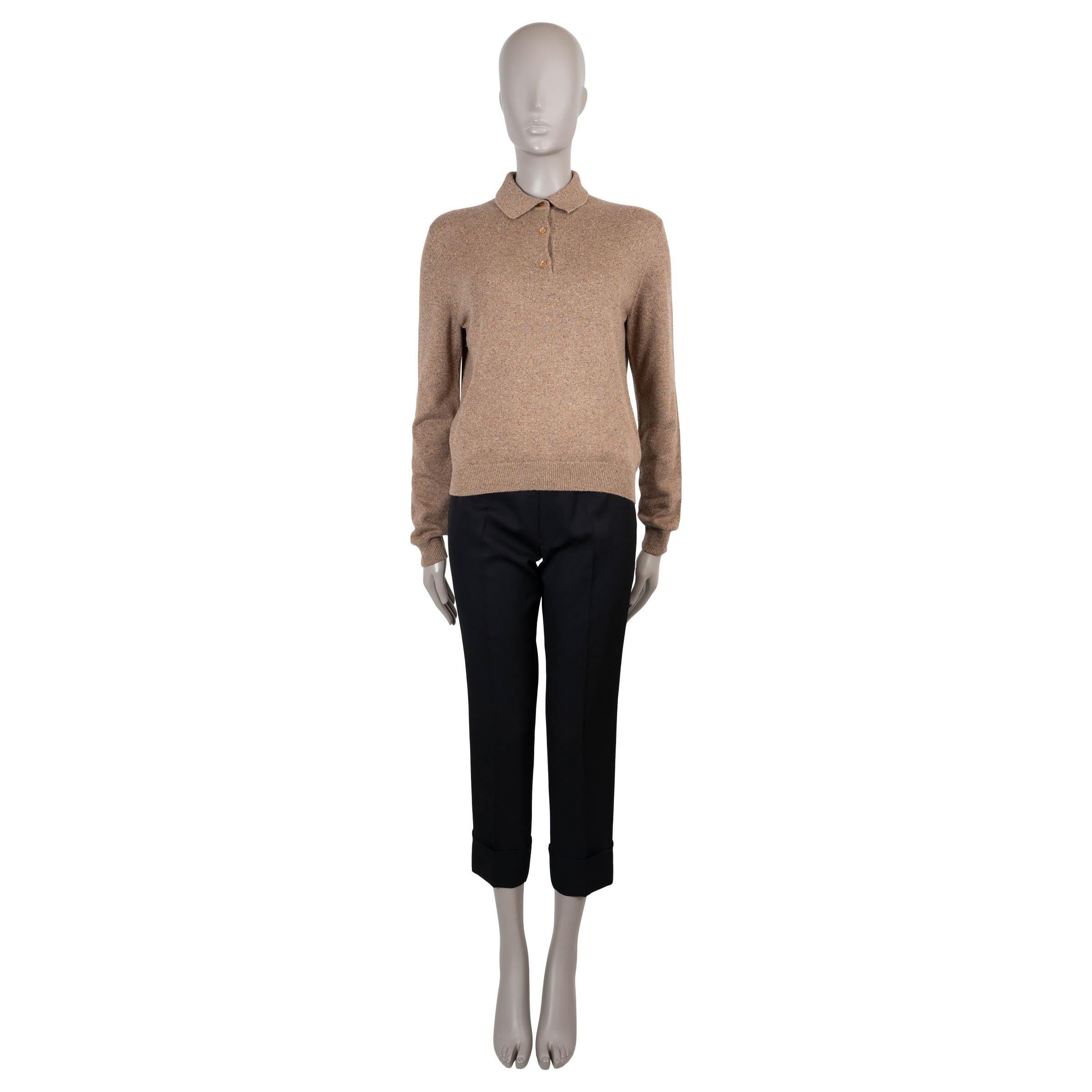 LORO PIANA zimtbraune Seide 2024 COLONNO POLO Pullover 38 XS im Zustand „Hervorragend“ im Angebot in Zürich, CH