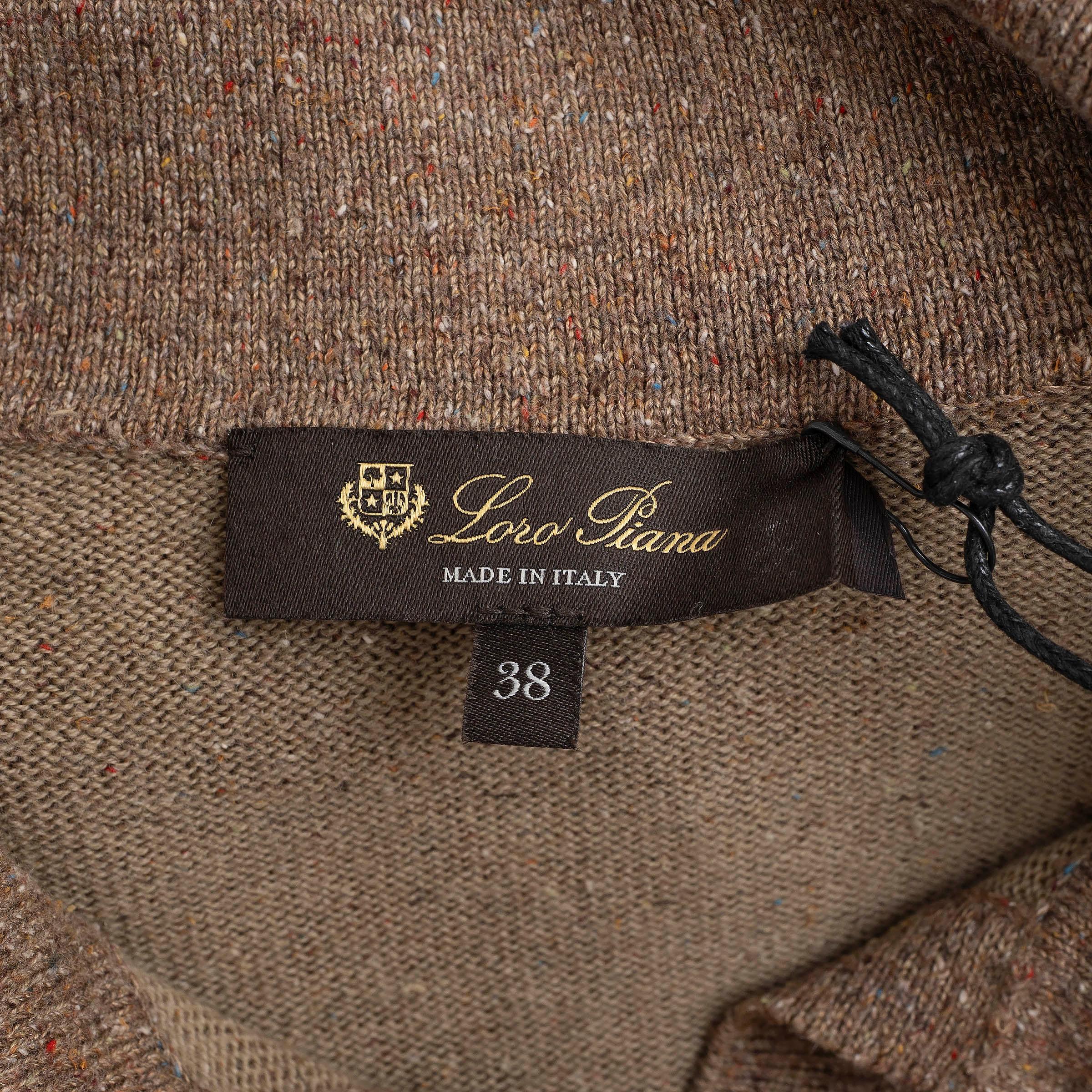 LORO PIANA zimtbraune Seide 2024 COLONNO POLO Pullover 38 XS im Angebot 1