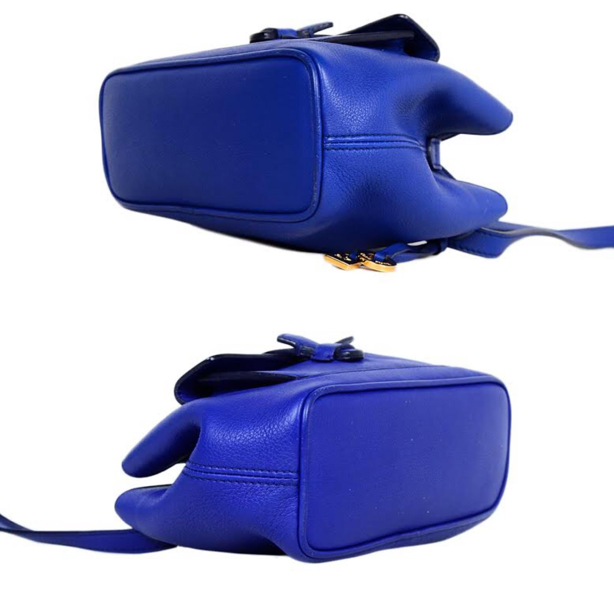 cobalt blue leather handbag