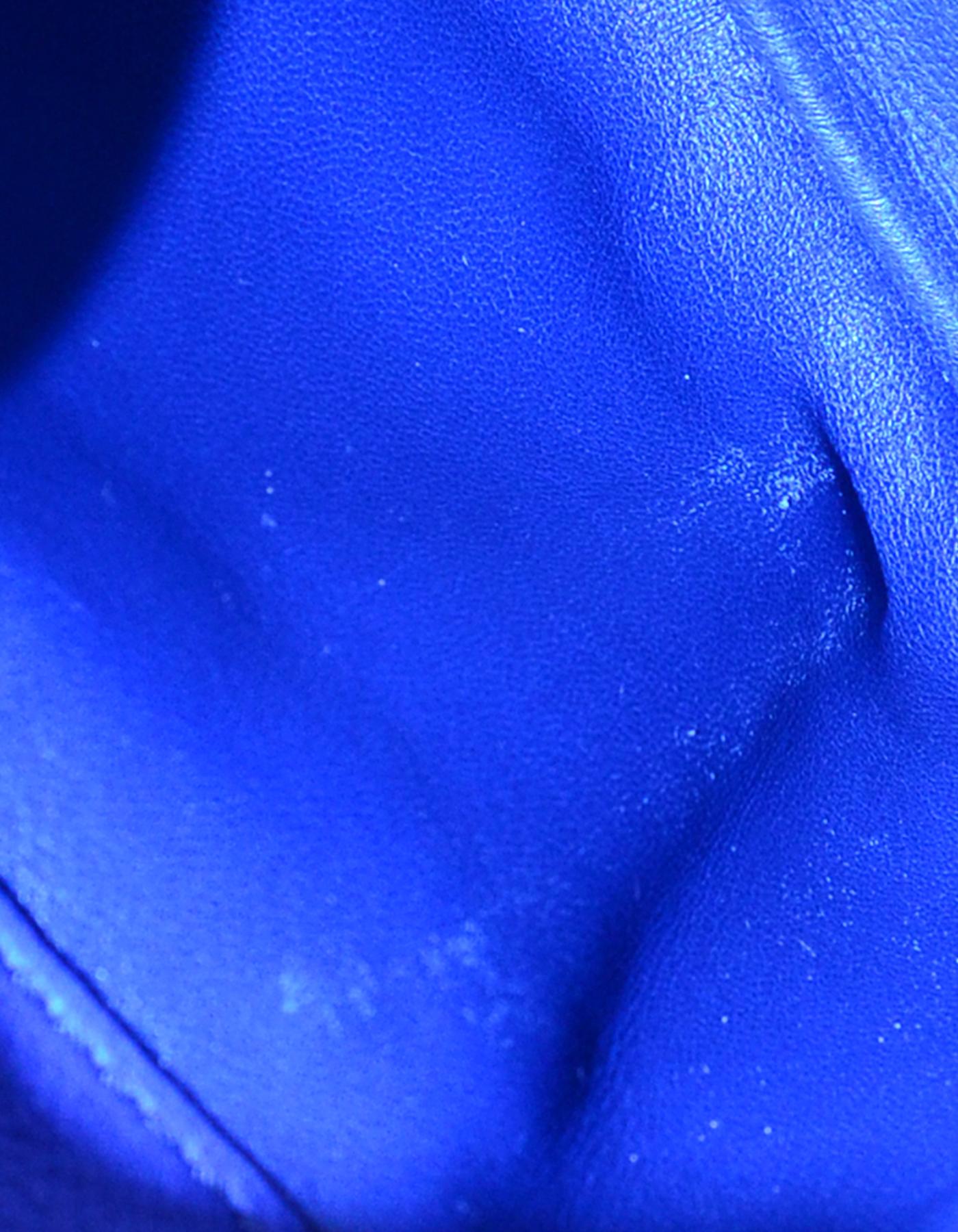 Loro Piana Cobalt Blue Leather Globe Bandouliere Crossbody Bag 2
