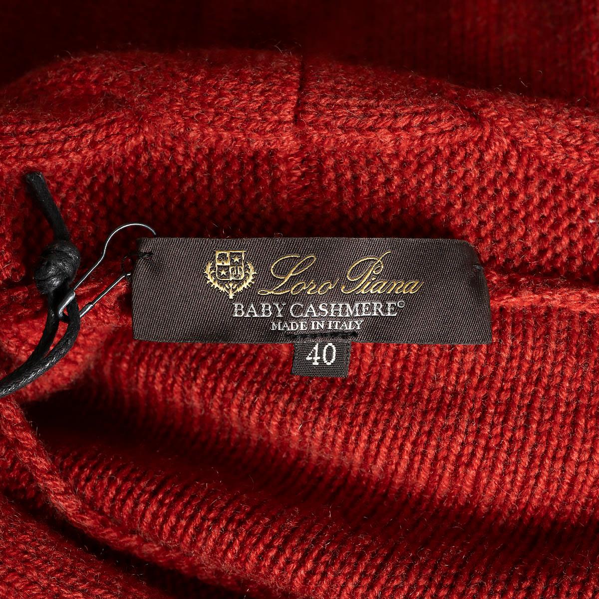 LORO PIANA coral red cashmere KIMBERLEY COWL NECK Sweater 40 S For Sale 3