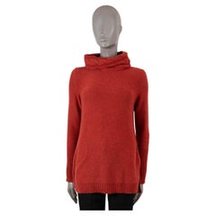 LORO PIANA coral red cashmere KIMBERLEY COWL NECK Sweater 40 S