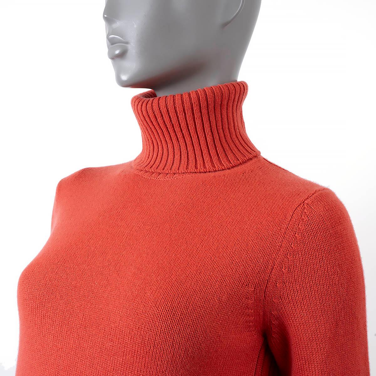 LORO PIANA coral red cashmere PARKSVILLE TURTLENECK Sweater 40 S For Sale 2