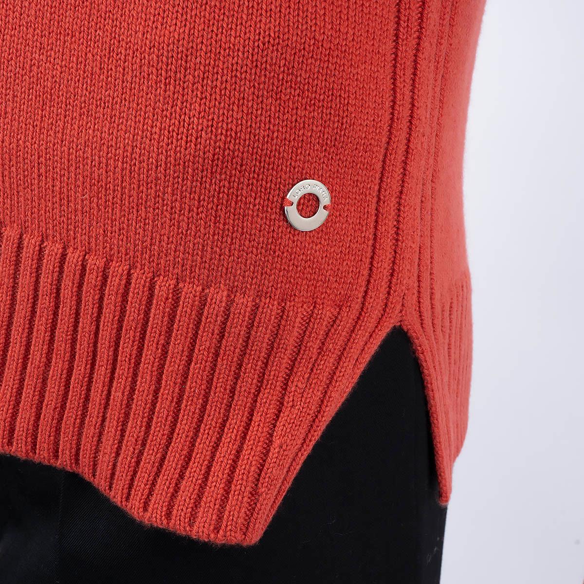 LORO PIANA coral red cashmere PARKSVILLE TURTLENECK Sweater 40 S For Sale 3