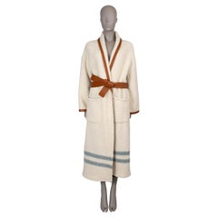 LORO PIANA cream alpaca 2023 ARBEL BELTED BOUCLE Coat Jacket 40 S