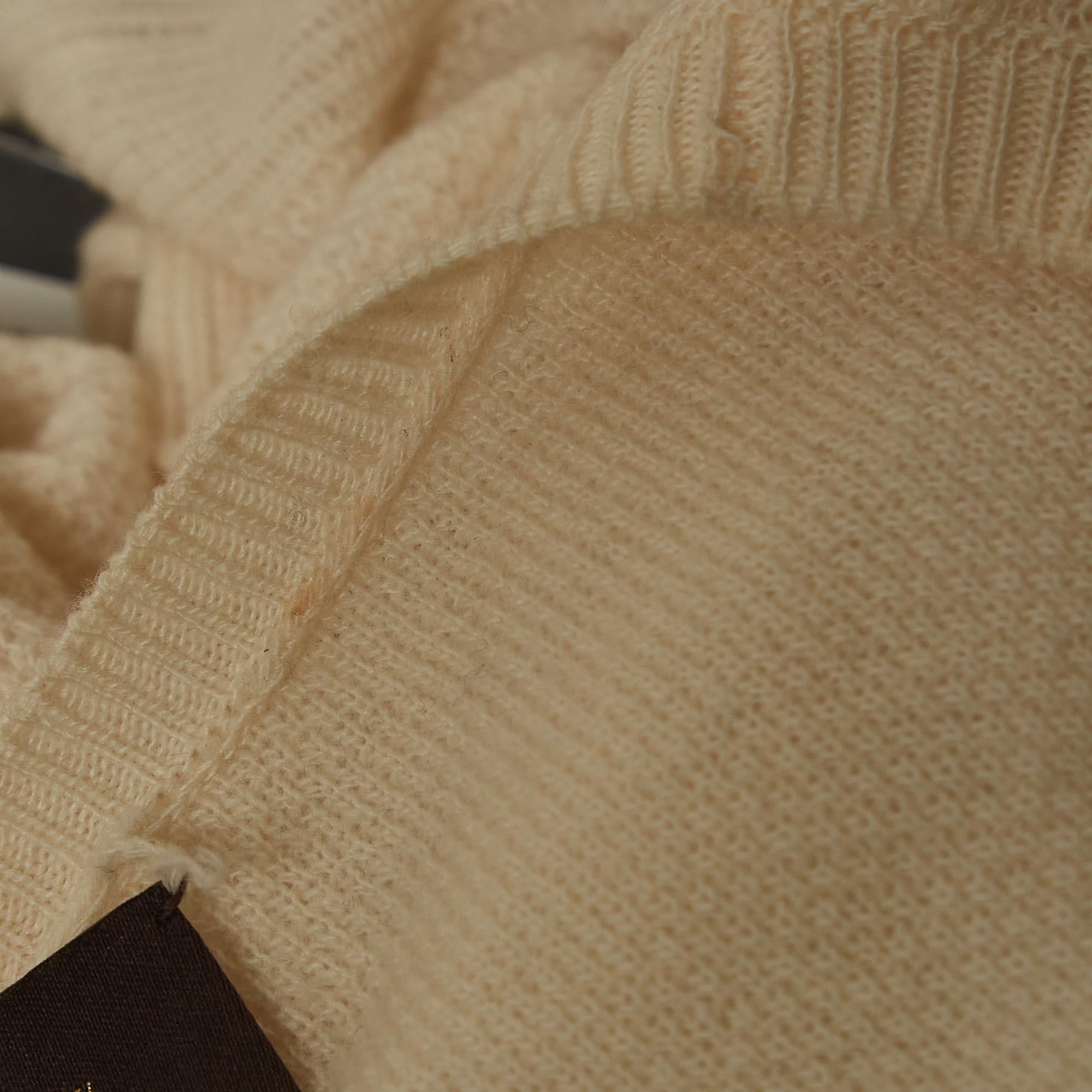 Loro Piana Cream Cashmere Knit Crew Neck Sweater S 3