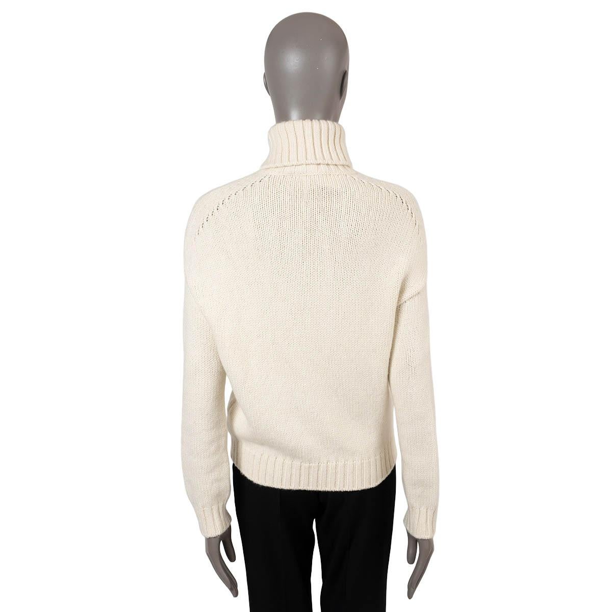 Women's LORO PIANA cream cashmere OVERSIZED Turtleneck Sweater S For Sale
