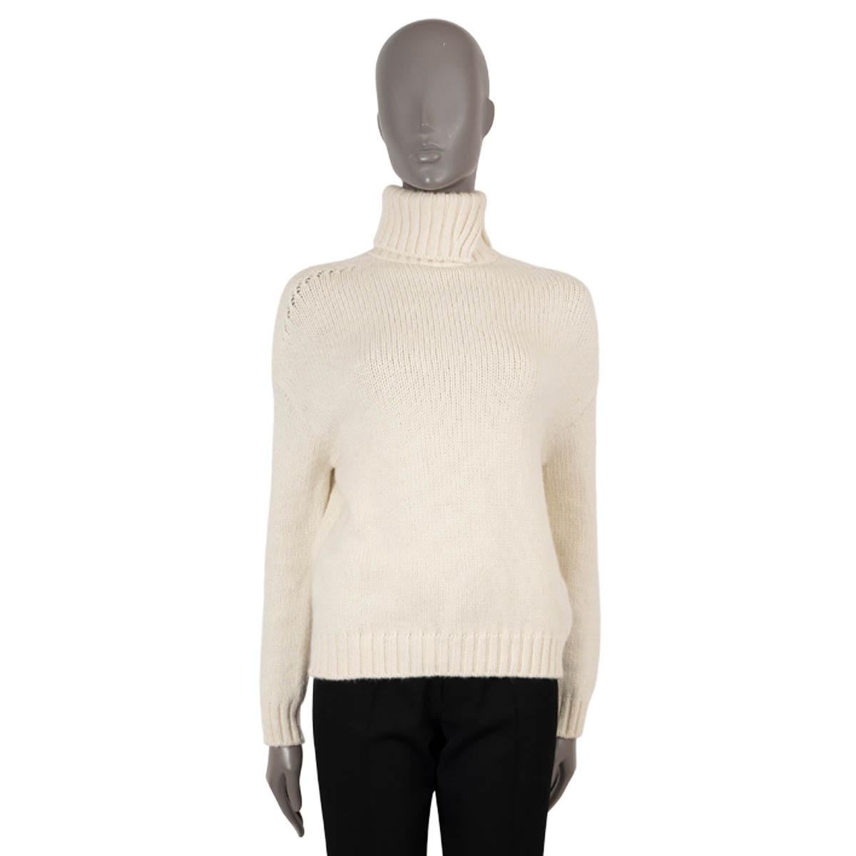 LORO PIANA cream cashmere OVERSIZED Turtleneck Sweater S For Sale