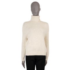 LORO PIANA cream cashmere OVERSIZED Turtleneck Sweater S