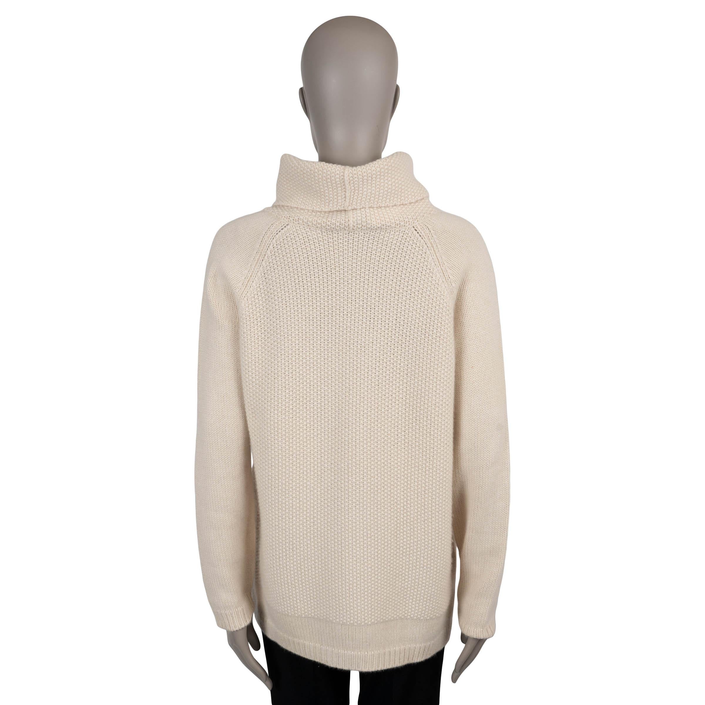 LORO PIANA crema cachemira TURTLENECK Jersey 44 L Beige en venta
