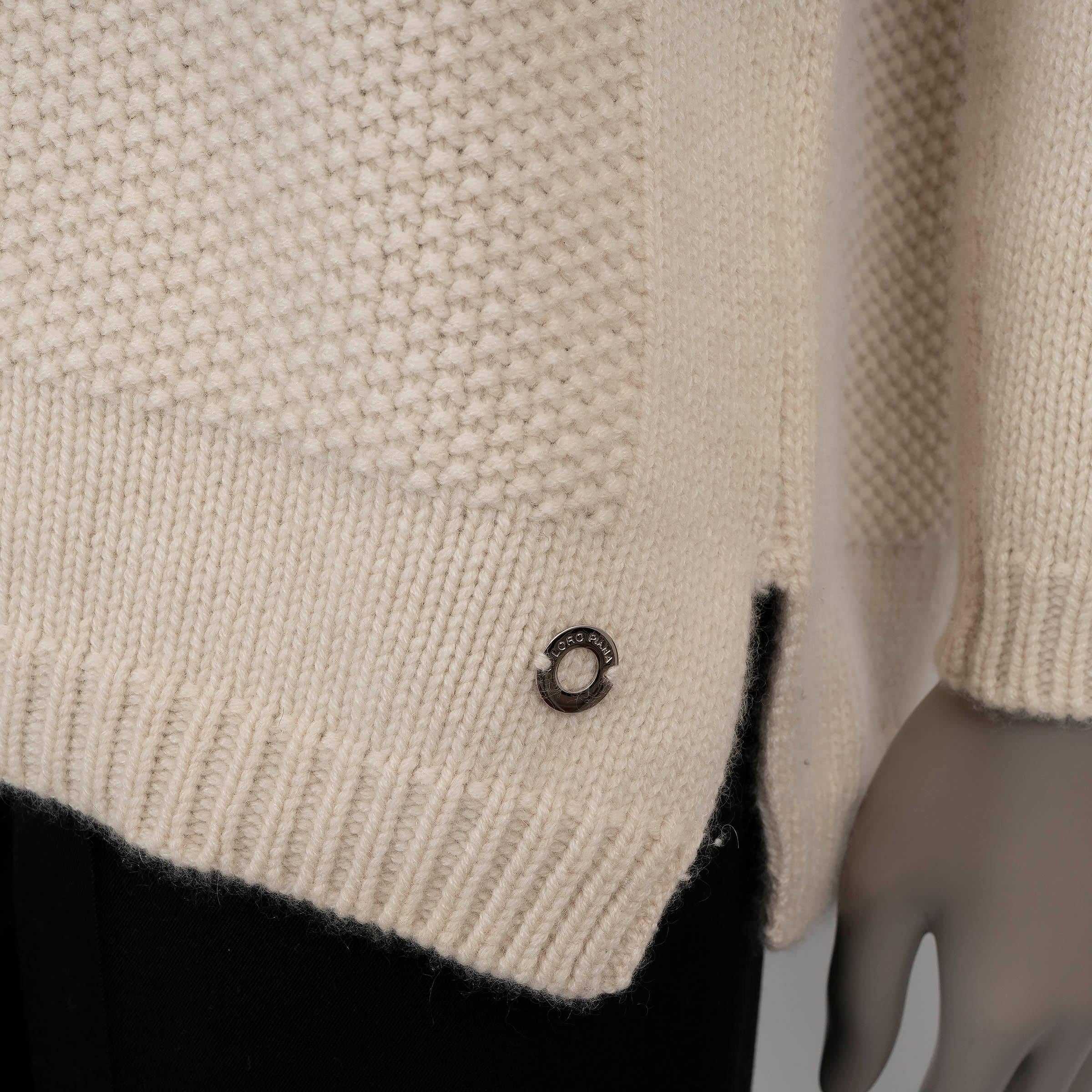 LORO PIANA crema cachemira TURTLENECK Jersey 44 L en venta 1
