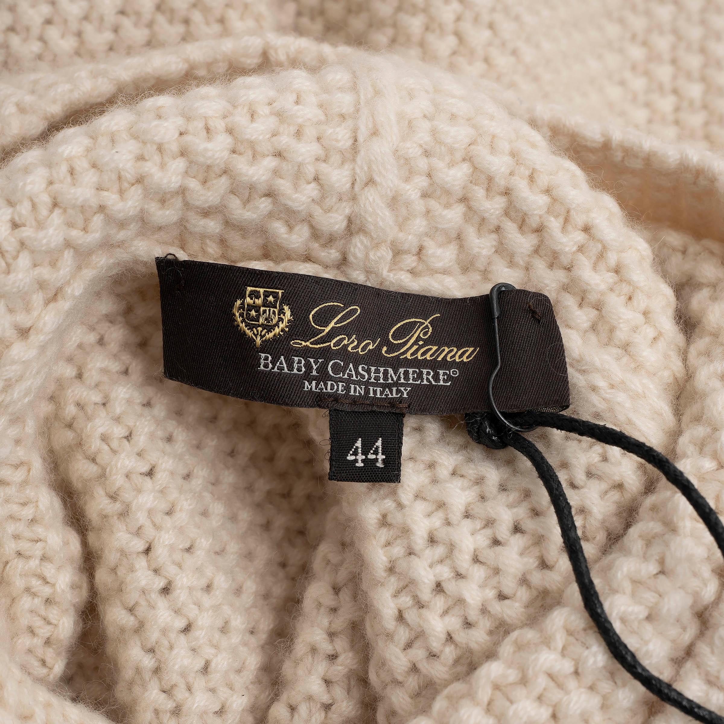 LORO PIANA crema cachemira TURTLENECK Jersey 44 L en venta 2